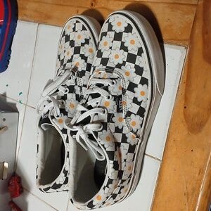 Vans doheny flower checkerboard Womens Size 9 Pre-owned .see All Pics